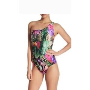 Jantzen One Piece‎ Bathing Suit Tropical Fun Sun Vacation Beach Tummy Control